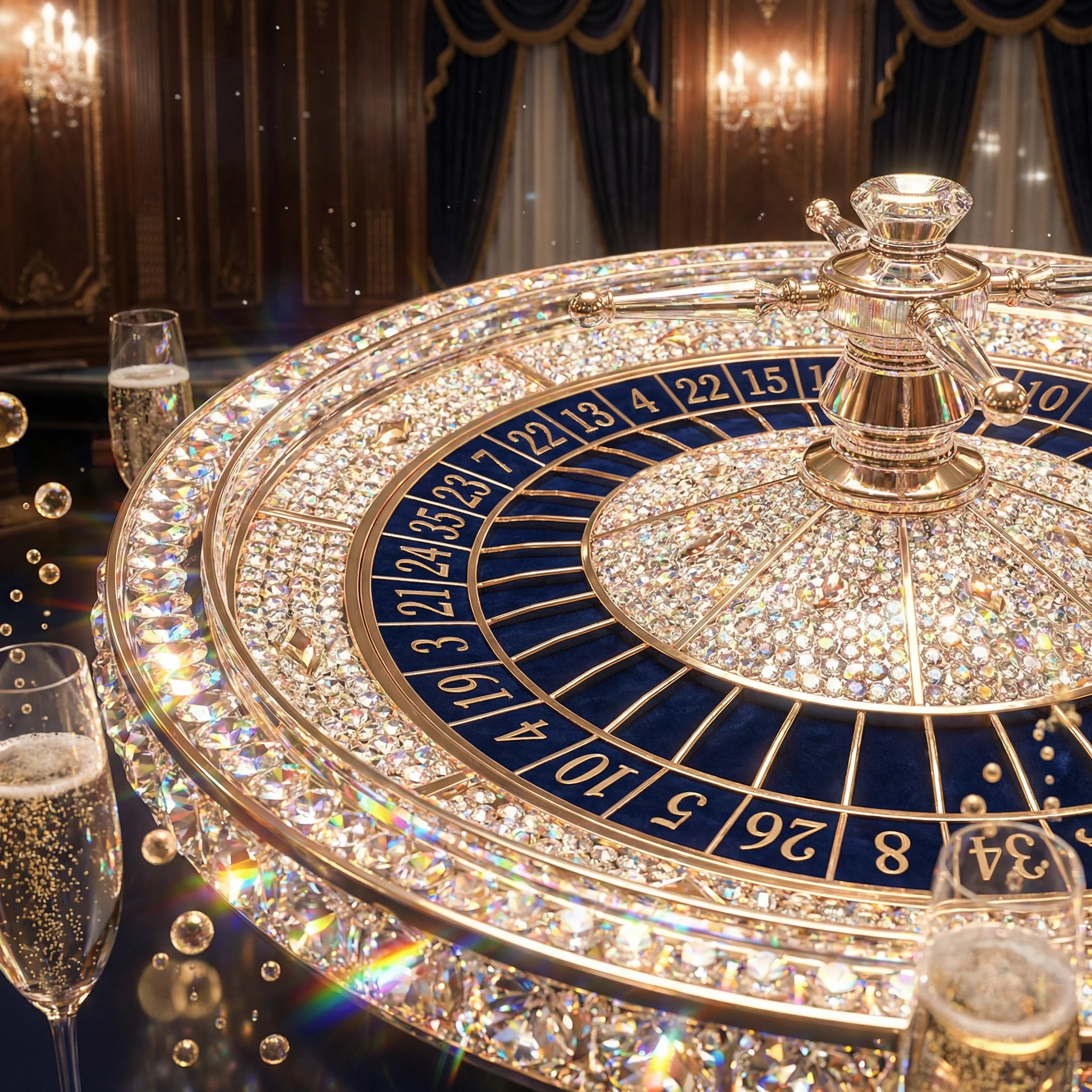 晶莹剔透的水晶轮盘，等待玩家在 AG真人 中做出选择